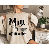 Manager of Mischief Sweathirt, Mother's Day Gift, Magical Mom Sweathirt, Potter Mom Sweater, Wizard Mom Outfit, Funny Mom Sweathirt