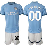 Manchester City Custom 2024-25 Light Blue Home Soccer Jersey Suit