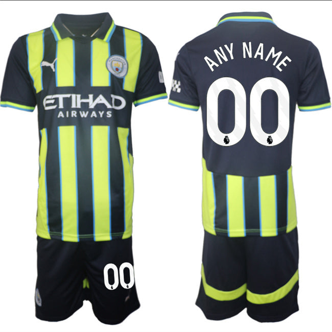Manchester City Custom 2024-25 Navy Away Soccer Jersey Suit