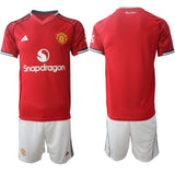 Manchester United Blank 2025 26 Red Home Soccer Jersey Suit