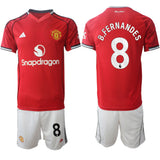 Manchester United #8 Bruno Fernandes 2025 26 Red Home Soccer Jersey Suit