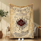 Map Pattern Blanket, 1 Count Soft Comfortable Throw Blanket, Cool Bedroom Bedding Blankets, Warm Napping Blanket for Home Office Travel Camping