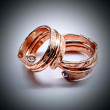 Matching Stackable Brides Mag Copper Crystal Embedded Wrap Ring