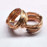 Matching Stackable Brides Mag Copper Crystal Embedded Wrap Ring