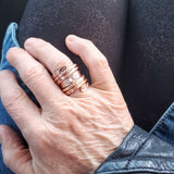 Matching Stackable Brides Mag Copper Crystal Embedded Wrap Ring