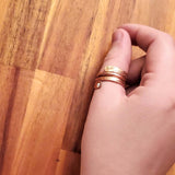 Matching Stackable Brides Mag Copper Crystal Embedded Wrap Ring