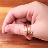 Matching Stackable Brides Mag Copper Crystal Embedded Wrap Ring