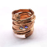 Matching Stackable Brides Mag Copper Crystal Embedded Wrap Ring