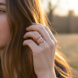 Matching Stackable Brides Mag Copper Crystal Embedded Wrap Ring