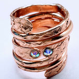 Matching Stackable Brides Mag Copper Crystal Embedded Wrap Ring