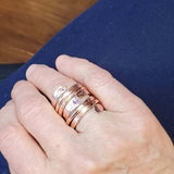 Matching Stackable Brides Mag Copper Crystal Embedded Wrap Ring