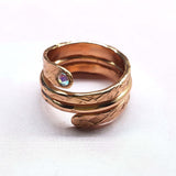 Matching Stackable Brides Mag Copper Crystal Embedded Wrap Ring