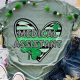 Medical Assistant Clover Heart DTF Transfers - THIS IS NOT A SHIRT
