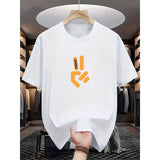 Men's Peace Sign Graphic Tee - Casual & Comfortable Cotton T-Shirt with Stretch, Round Neck for Summer Outings Made in USA