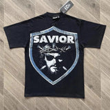 Mens HELL STUDIOS STAR BIGGER THAN SATAN Retro Printed Short Sleeve T-shirt
