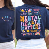 Mental Health Matters Shirt Breathable Casual Outfit Breathable Casual Breathable Casual Comfort Comfortable Top Tshirt Fabric Womenswear Day Skirts