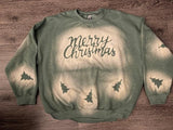 Merry Christmas with Trees Bleached Crewneck