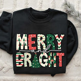 Merry and Bright Sweatshirt, Christmas Sweatshirt, Family Christmas Sweatshirt, Christmas Sweatshirts for Women, Merry Christmas Sweatshirtstyle{n002}3