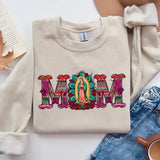 Mexican Mom with Virgen de Guadalupe Sweatshirt , Mother's Day Shirt, Mexican Heritage Shirt, Latin Culture Mom Sweater