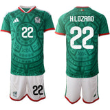 Mexico #22 Hirving Chucky Lozano Green 2026 World Cup Home Soccer Jersey