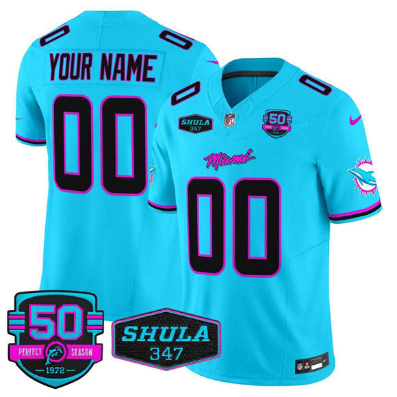 Miami Dolphins Active Player Custom Aqua F.U.S.E. 'Miami Vice' With 347 Shula Style 2