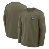 Miami Dolphins Olive 2025 Salute to Service Sideline Coaches Therma-FIT Long