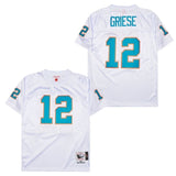 Miami Dolphins #12 Bob Griese Dolphins 12 White 1972 Retro Style 3