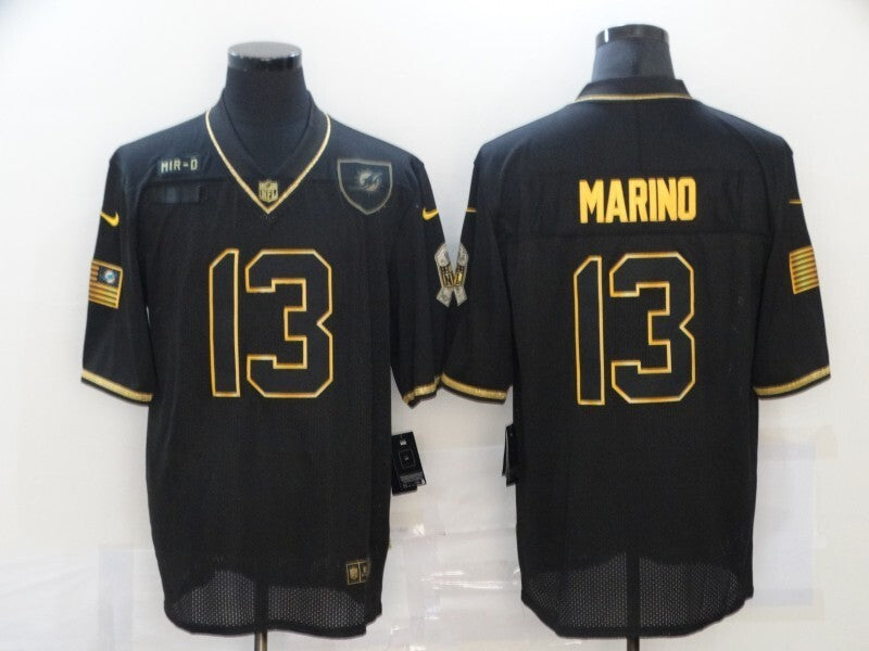 Miami Dolphins #13 Dan Marino 20 Salute Retro Gold 693