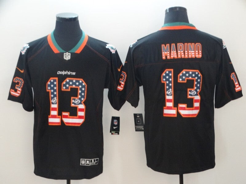 Miami Dolphins #13 Dan Marino Legend USA Flag 005