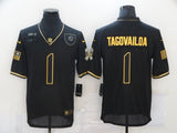 Miami Dolphins #1 Tua Tagovailoa 20 Salute Retro Gold 707
