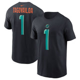 Miami Dolphins #1 Tua Tagovailoa Black 2025 Rivalries Collection Player Name & Style 2