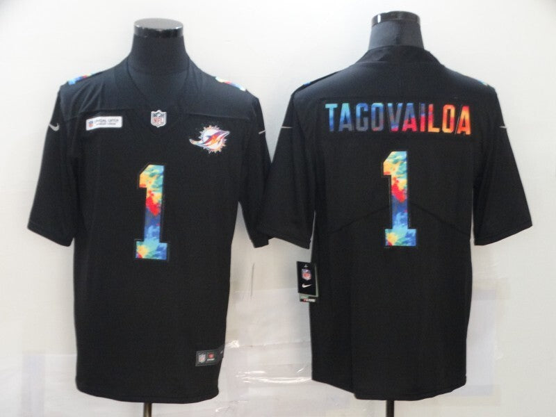 Miami Dolphins #1 Tua Tagovailoa Black Rainbow 056