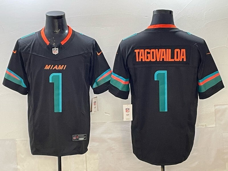 Miami Dolphins #1 Tua Tagovailoa Dolphins Retro 5 Edition