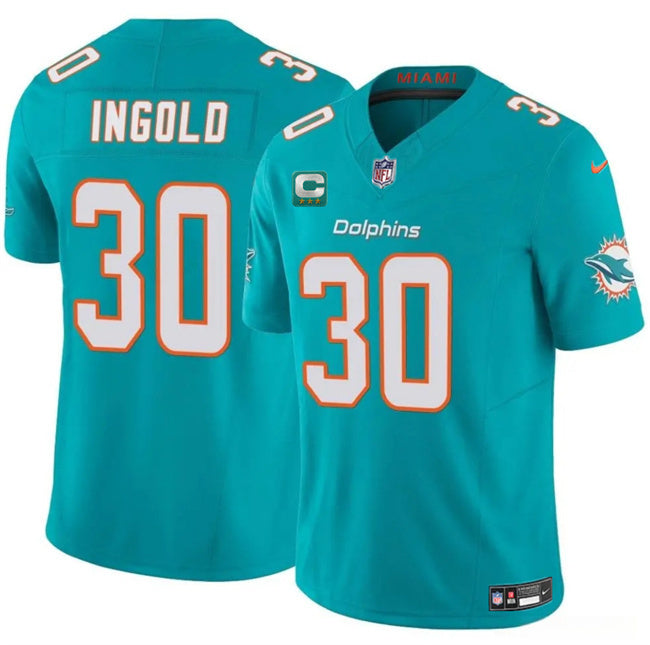 Miami Dolphins #30 Alec Ingold Aqua 2025 F.U.S.E. With 3-Star C Patch Vapor Limited