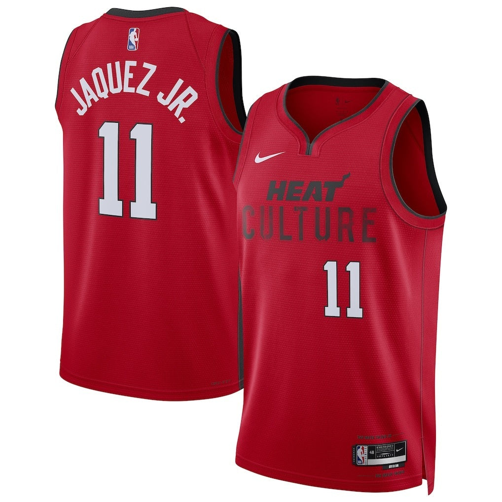 Miami Heat #11 Jaime Jaquez Jr. Unisex 202425 Swingman Player Jersey - City Edition - Red