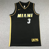 Miami Heat #3 Dwayne Wade New Black Gold Style 2