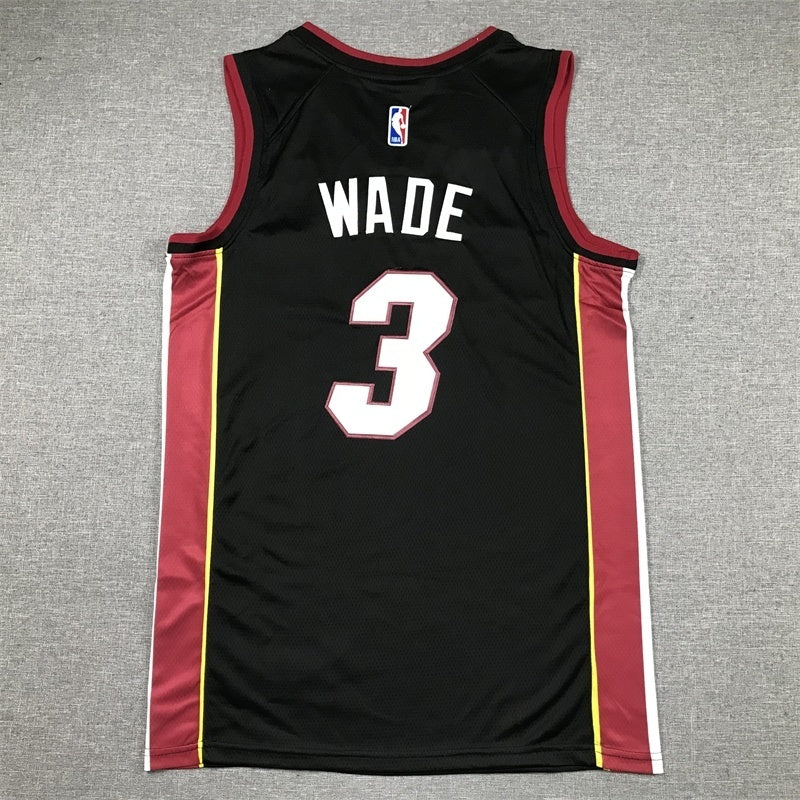 Miami Heat #3 Dwyane Wade Heat 3 Black Style 1