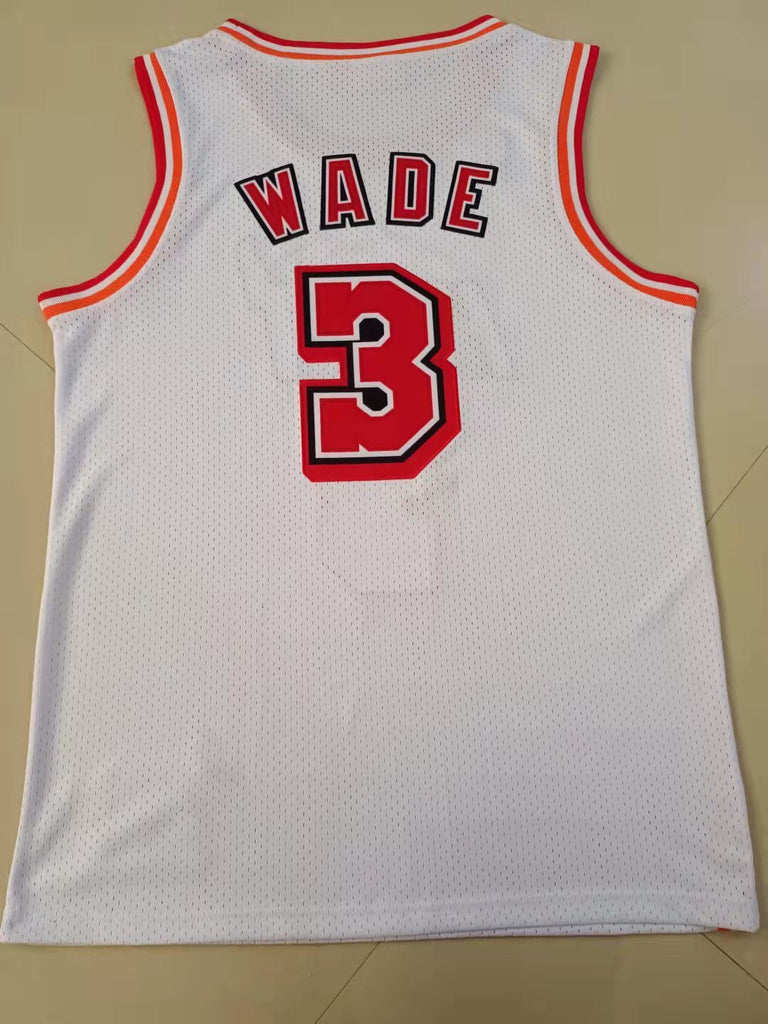 Miami Heat #3 Dwyane Wade Heat New 3# White Retro Jersey Style 1