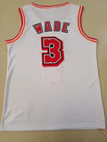 Miami Heat #3 Dwyane Wade Heat New 3# White Retro Jersey Style 1