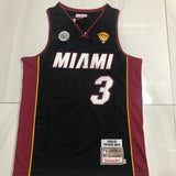 Miami Heat #3 Wade authentic 2012-13 finals jersey black Style 2