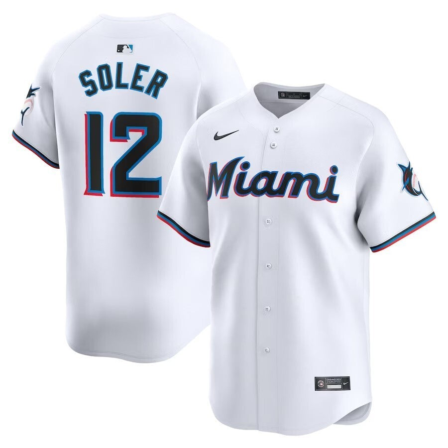 Miami Marlins #12 Jorge Soler Home Limited Player Jersey - White