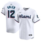 Miami Marlins #12 Jorge Soler Home Limited Player Jersey - White
