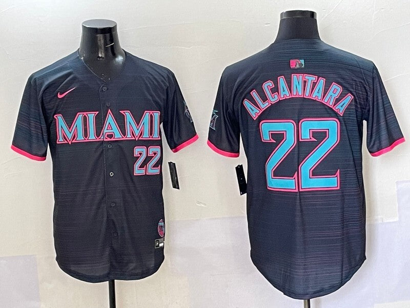Miami Marlins #22 Sandy Alcantara Marlins Collaboration Style 2