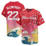 Miami Marlins #22 Sandy Alcantara Pink Japanese Heritage Night 2025 Limited