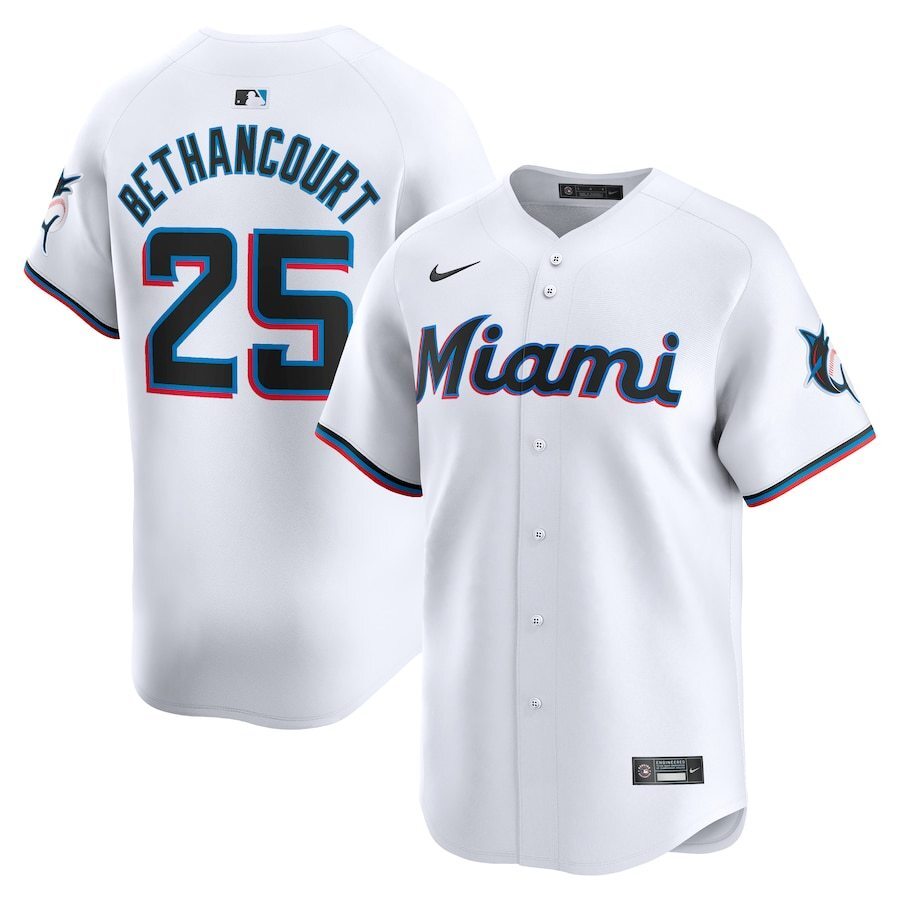 Miami Marlins #25 Christian Bethancourt Home Limited Player Jersey - White Style 2