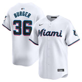 Miami Marlins #36 Jake Burger Home Limited Player Jersey - White Style 2