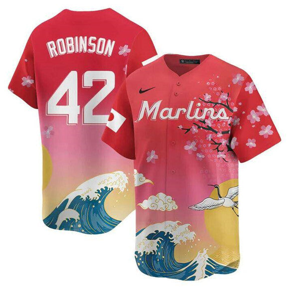 Miami Marlins #42 Jackie Robinson Pink Japanese Heritage Night 2025 Limited