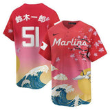 Miami Marlins #51 Pink Japanese Heritage Night 2025 Limited Baseball Jersey
