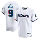Miami Marlins #9 Josh Bell Home Limited Player Jersey - White Style 2