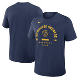 Milwaukee Brewers Navy Collection Early Work Tri-Blend Dri-FIT T-Shirt